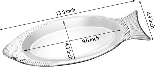 6 Pack Fish Serving Platter, Stainless Steel Fishes Dish Fish Shaped Plate, L... — image 4