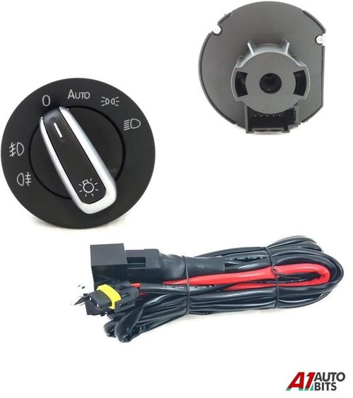 For Vw Caddy Golf Passat Fog Lights Wiring Harness & Switch Auto Function Kit — image 1