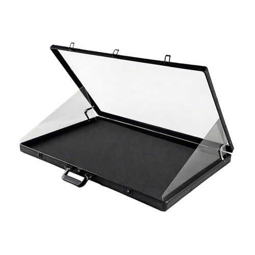 Trading Card Display Case Easy to Carry Aluminum Jewelry Display Case, Tabletop