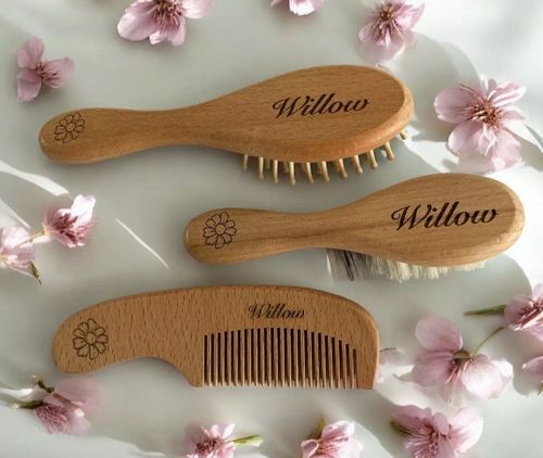 Personalised Baby Hair Brush Set Baby's First Brush Set Newborn Christening Gift — image 15