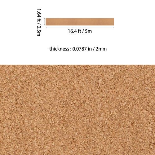 Cork Roll Flooring Mat Natural Underlay 0.5m/1m 2-5mm Thick DIY Sheet 2.5-10/m2