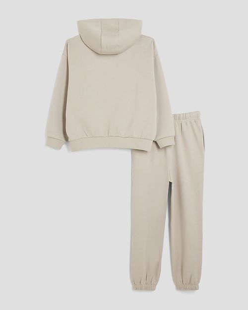 River Island Boys Hoodie & Joggers Set Beige RR Graphic 2 Piece Long Sleeve — image 2