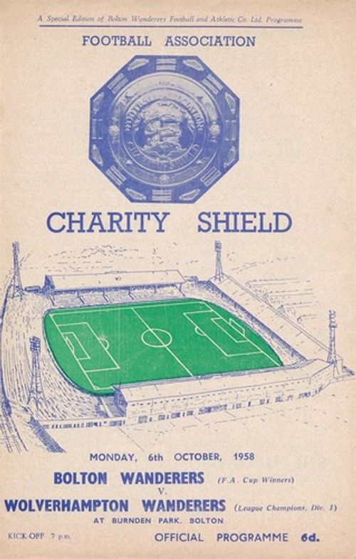 FA CHARITY SHIELD PROGRAMME 1958 Bolton Wanderers v Wolves