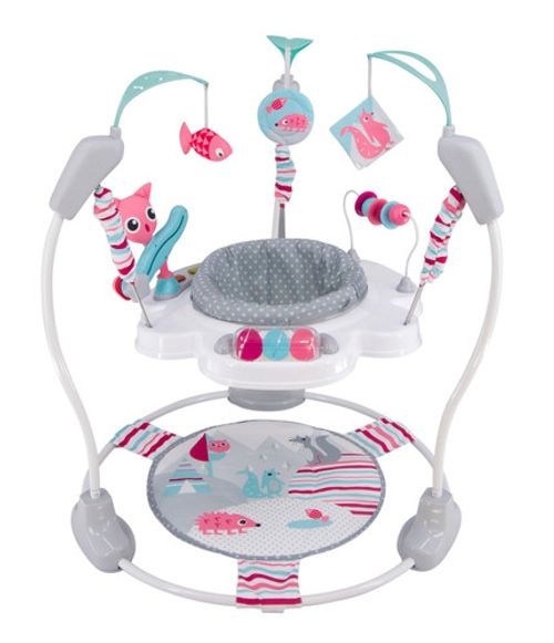 LADIDA Jumperoo Baby Bouncer Chair 360° Rotating Seat Activity Jumper Toy PINK