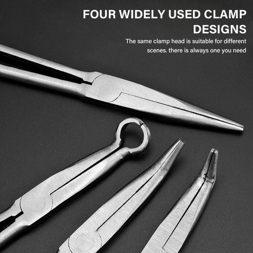 4Pcs 11" Long Needle Nose Pliers - Bent & Straight Reach Curved Tool Set — image 9