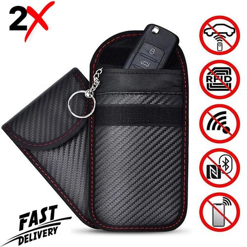 2 Pack Car Key Signal Blocker Case Faraday Cage Pouch Keyless RFID Blocking Bag — image 1