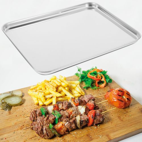 1Pc Large Stainless Steel Baking Tray Rectangular Baking Tray for Restaurant UK — image 10
