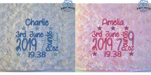 PERSONALISED BABY BLANKET EMBROIDERED SOFT FLUFFY GIFT — image 1