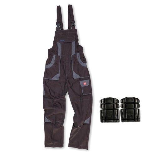 Mens Work Bib Overalls � 100% Cotton � Knee Pad Pockets � With/Without Pads