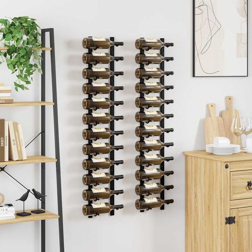 vidaXL 2x Wall Mounted Wine Racks 12 Bottles Bottle Holder Wine Stand Wine Bottl — image 4