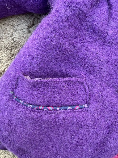 Baker Baby Ted Baker Girls Purple Wool Blend Coat 3-6 Months Pink Lined — image 8