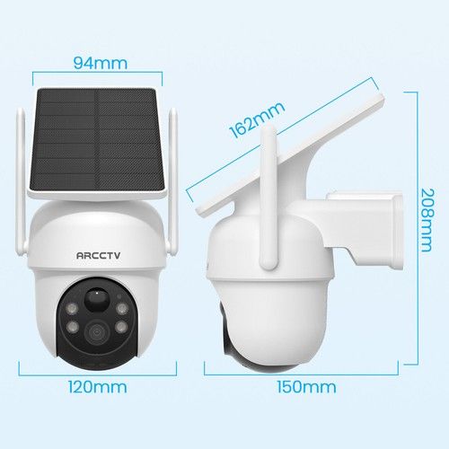 ARCCTV 4MP Wireless Security Camera System Solar Battery Powered Home Outdoor