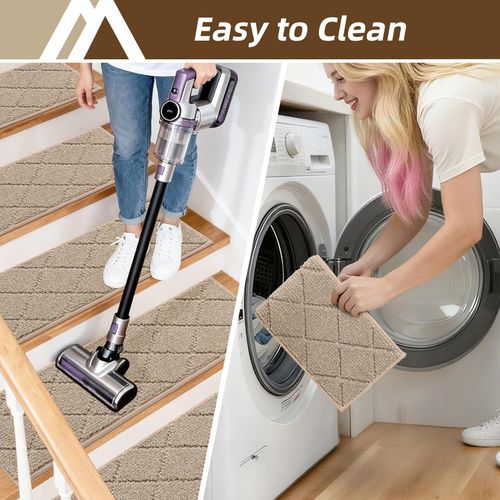15 Pack Full Edge Wrapping Stair Carpet Treads,70X22 CM Non-Slip Stair Tread Run — image 3