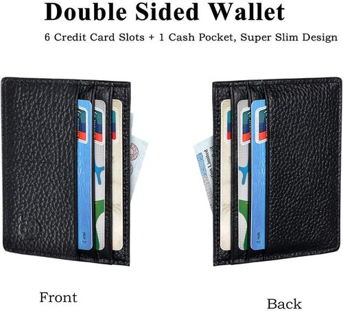 Credit Card Holder Wallet, RFID Blocking Leather Ultra Slim Wallet, Thin Minimal — image 4