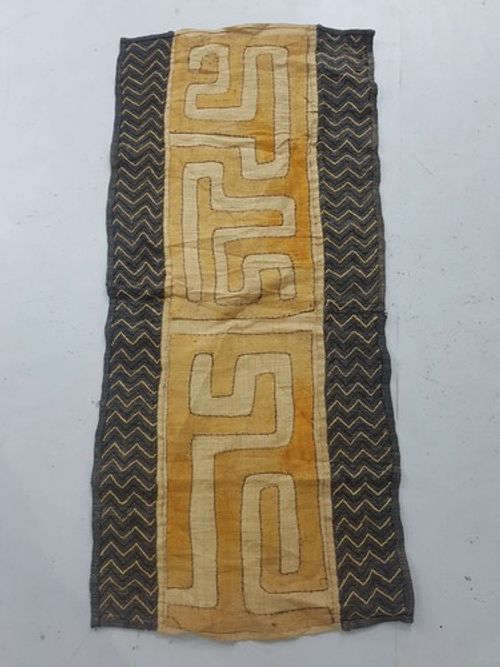Antique Tribal Traditional African Kuba Cloth Raffia Textile Velvet Embroidered