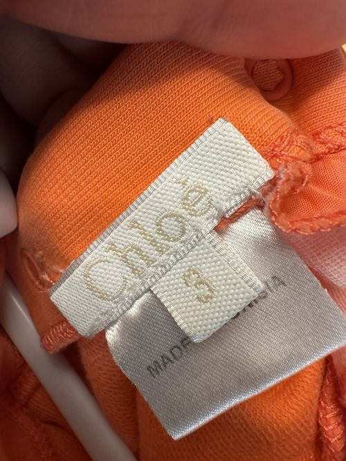 Chloé Girls Orange Ruffle Short Romper Size 3 — image 4
