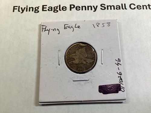 1858 Flying Eagle Penny US Small Cent Copper Coin 011026 46tk
