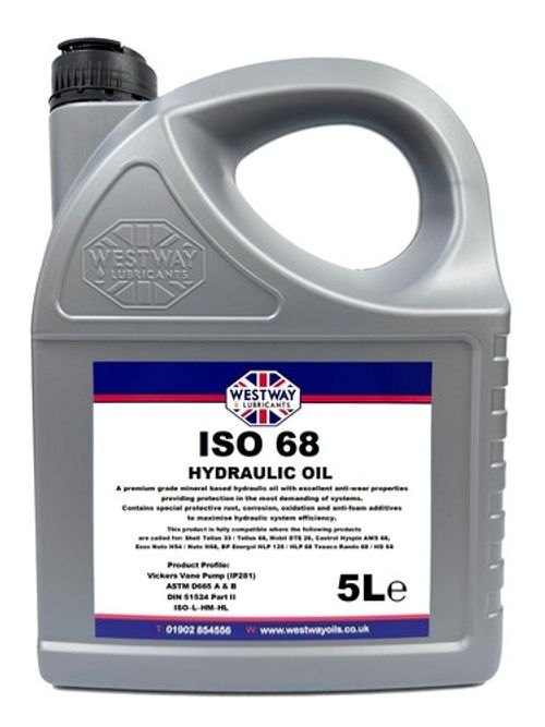 Hydraulic Oil 68 Fluid 5L VG68 Westway High Grade 5 Litres ISO 68 Tellus 33