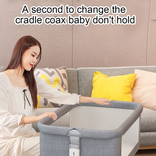 Baby Bedside Crib Sleeper Bassinet Height-adjustable Newborn Cot With Mattress — image 11