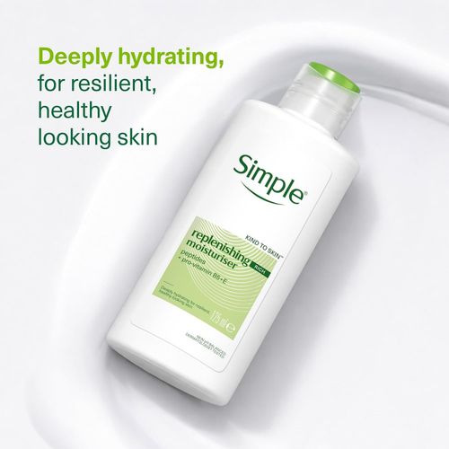 Simple Replenishing Rich Lotion Moisturiser with Pro-Vitamins B5 + E -125ml. — image 2