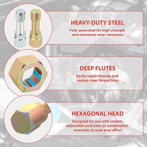49PC Thread Repair Chaser Kit UNC UNF Metric Thread Restorer Tap and Die Tool — image 14