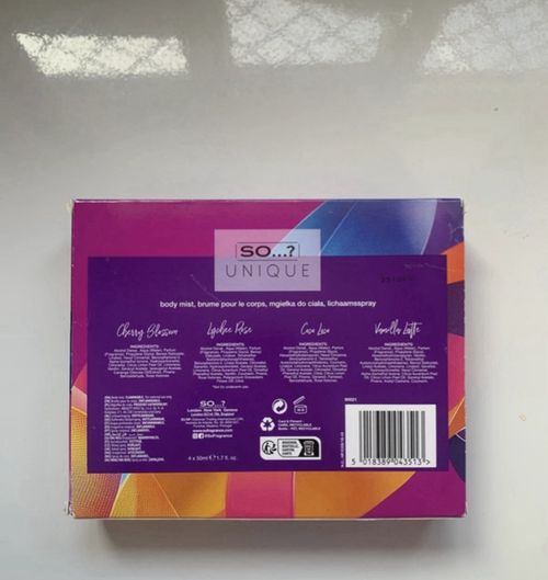 So...? Unique Body Mist Gift Set Spray 4 x 50ml Cherry Blossom & More — image 2