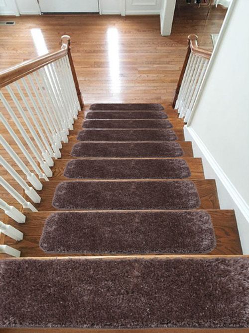 Stair Treads Carpet Non Slip Cleaning Machine Washable, Shaggy Glitter 22x67cm