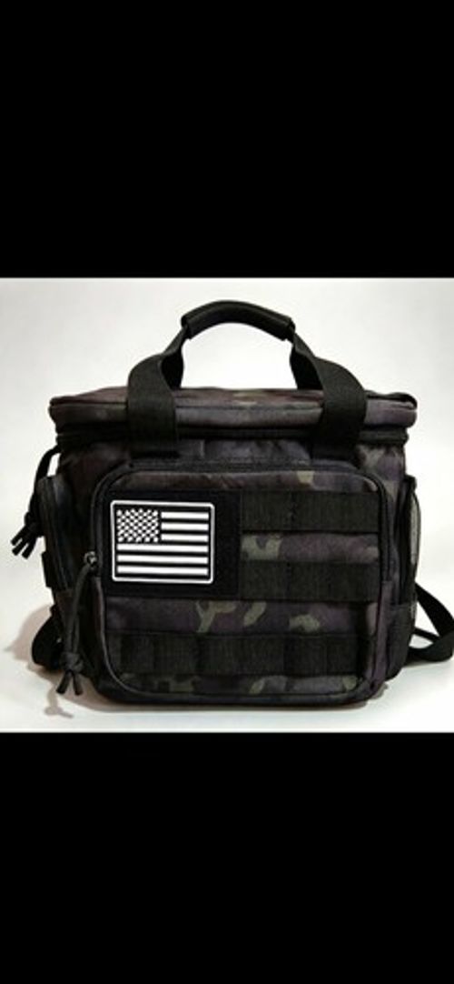 Black Insulated Cooler Bag with Shoulder Strap and Carry Handle