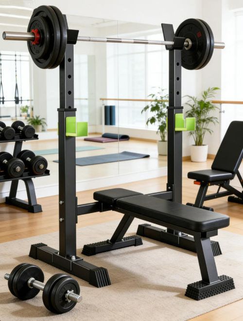 Squat Rack Stand Olympic Barbell Rack Bench Support Free Press Gym Workout ⭐⭐⭐⭐⭐ — image 3