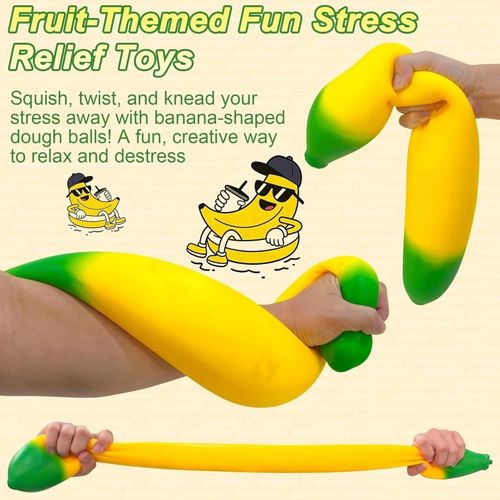 Jumbo Banana Squishy Toy Slow Rising Stress Relief Squeeze Fidget Fruit Toy-UK — image 3