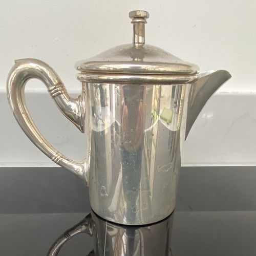Silver Plate Tea/Coffee Pot with Lid & Internal Strainer Insert