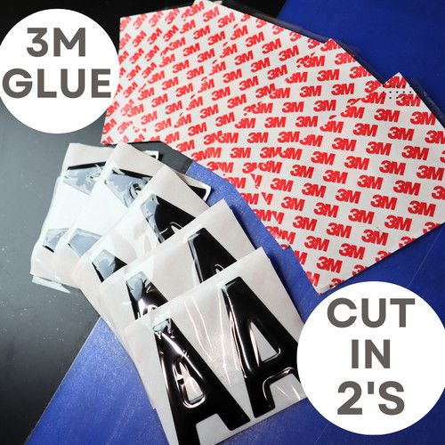 Wholesale Number Plate Letters - 350x Digits Gel 3D 4D Raised Domed Resin 350