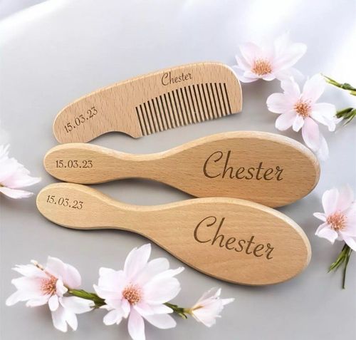 Personalised Baby Hair Brush Set Baby's First Brush Set Newborn Christening Gift — image 21