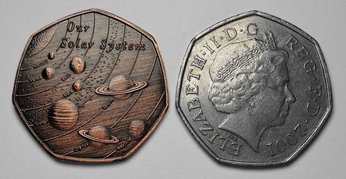 OUR SOLAR SYSTEM Antique Bronze Commemorative Coin. Earth/Mars/Moon/Astronomy — image 7