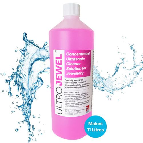 Ultrasonic Jewellery Cleaner Fluid 1L for Jewellery & Watch Cleaning - Makes 11L
