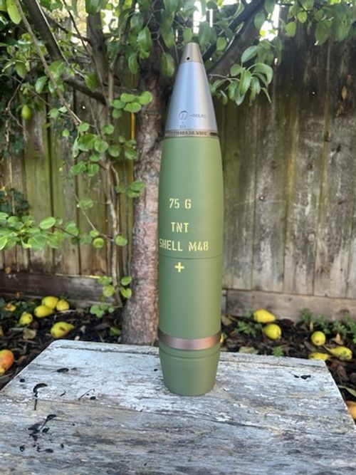 Sherman Tank M48 75mm H.E 3D Printed Replica Shell - Fully Multicolour Printed