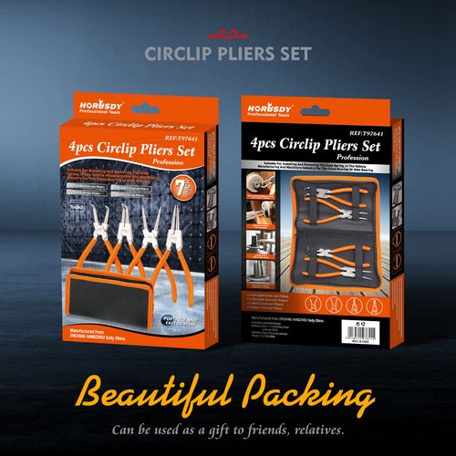 4PC 7" Circlip Pliers Set Internal External Bent Straight Ring Remover Retaining — image 8