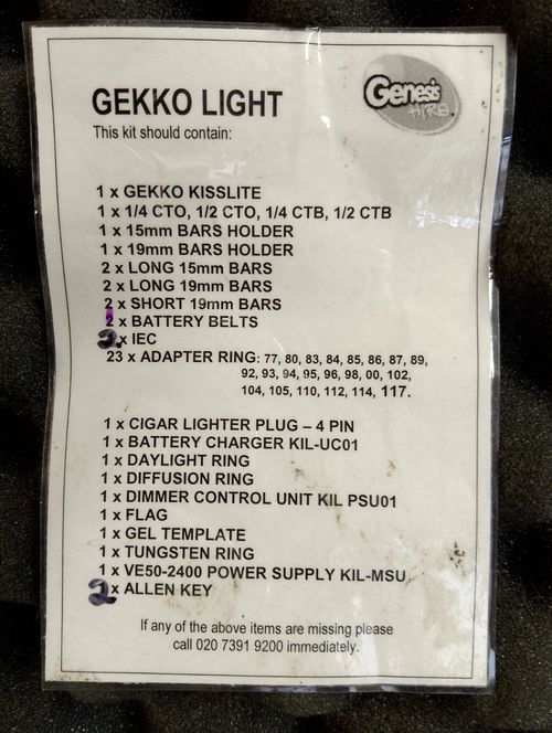Gekko KISS LIGHT Ring FULL Kit, Peli case battery +PSU adapters diffusers dimmer — image 3