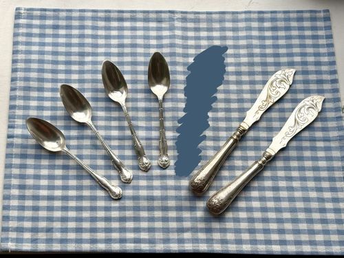 Silver Plated Cutlery  Spoons Serving Dinner Vintage — image 1