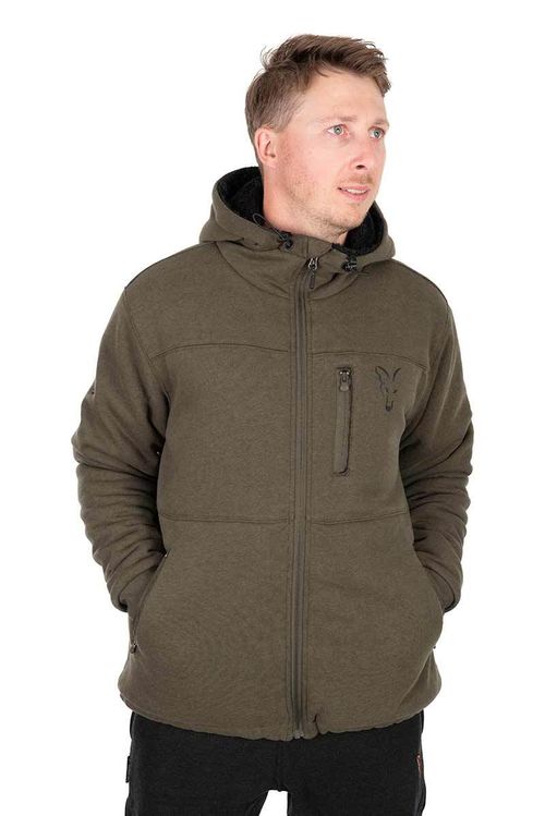 Fox Green & Black Sherpa Fleece Lined Hooded Jacket - Hoody / Hoodie — image 2