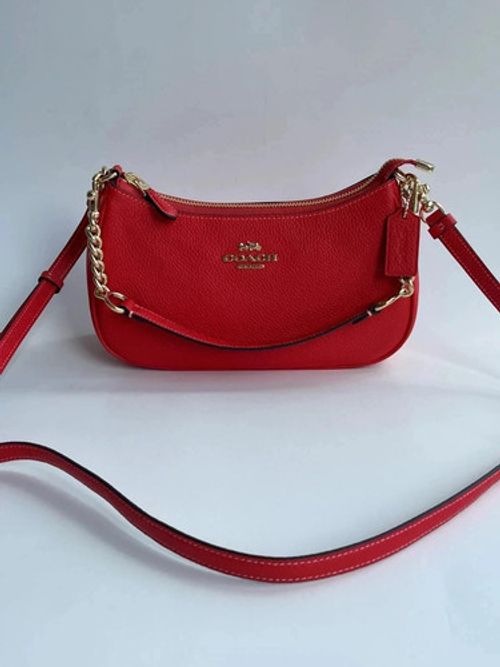 New Coach CV934 Red Teri Leather Outlet from Japan
