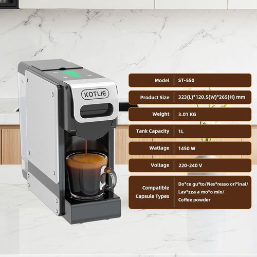 19BAR Multifunction Coffee Capsule Machine for Nespresso Original/Dolce Gusto.. — image 7