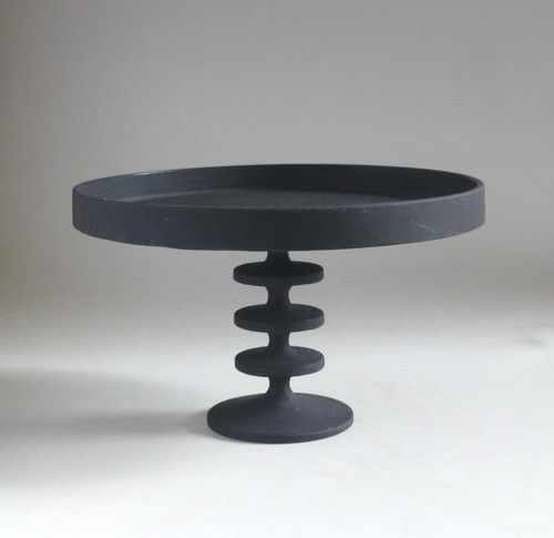 Robert Welch Vintage Matt Black Hobart Cast Iron Cake Stand Tazza. 1960's