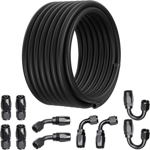 6AN Fuel Line Kit 16FT Nylon Braided Oil Fuel Line Hose Fitting Adapter Kit — image 15