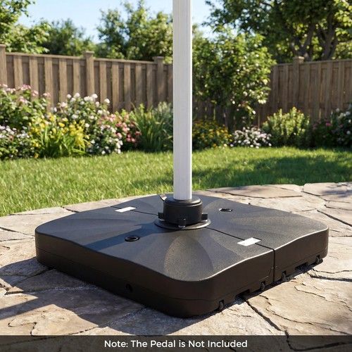 210 KG Outdoor Cantilever Umbrella Base with Wheels Heavy Patio Umbrella Stand