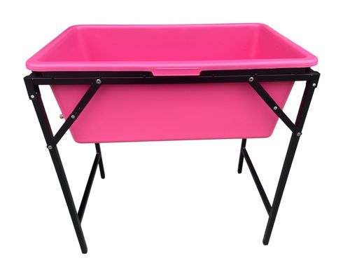 Dog Bath with Foldable Metal Stand & Drain Valve Grooming Tub up to Spaniel Size — image 9