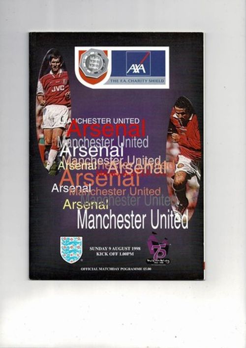 1998 Arsenal v Manchester United Charity Shield Football Programme