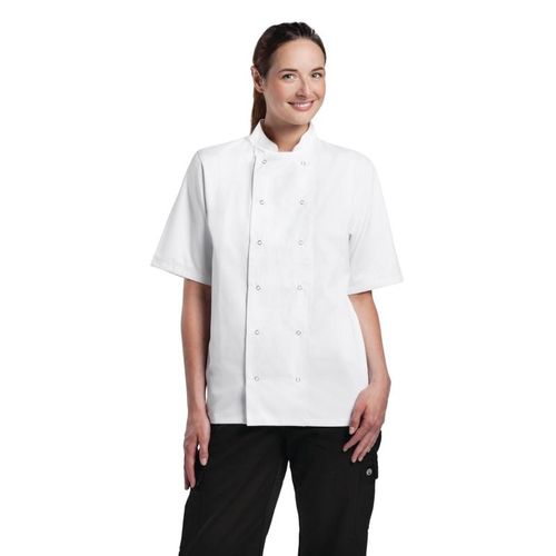 White Chefs Jacket Boston Unisex Short Sleeve Professional Kitchen Uniform — image 8
