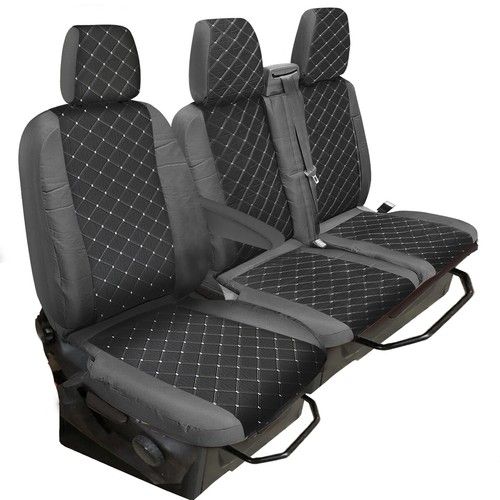 FORD TRANSIT CUSTOM 2013 on  BLACK DIAMOND POLYESTER TAILORED VAN SEAT COVERS