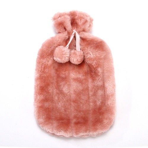 Hot Water Bottle Cover Fleece Luxury Soft Fluffy 2L Large Rubber Faux Fur